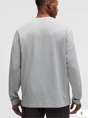 Men’s Heathered Feather Grey Long Sleeve Lululemon Tee Activewear Pima Cotton